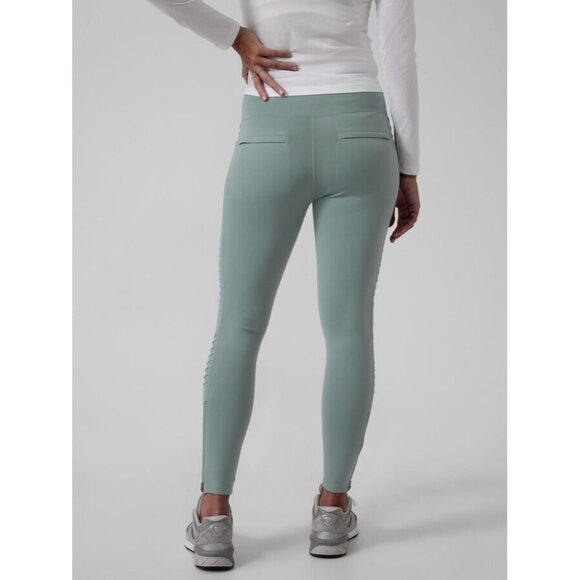 ATHLETA Delancey Moto Tight Bali Green High Rise Ankle Leggings, Size S - Picture 3 of 14